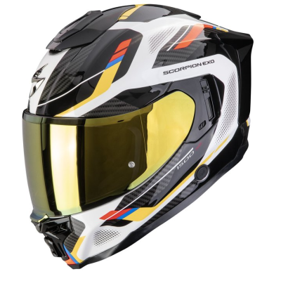 Κράνος μηχανής SCORPION EXO-1500 AIR SLEEK White-Blue-Yellow Κράνος μηχανής SCORPION EXO-1500 AIR SLEEK White-Blue-Yellow