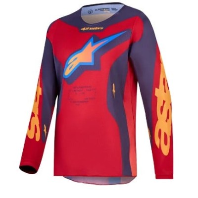 Παιδική μπλούζα motocross Alpinestars FLUID HUNT RED/CORAL