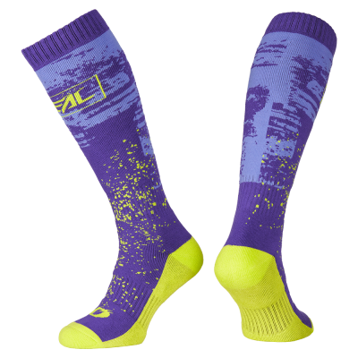 Θερμικές κάλτσες O'NEAL PRO MX PAINT PURPLE/NEON YELLOW V.27