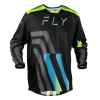 Μπλούζα Motocross FLY RACING Kinetic Volt Jersey - Μαύρο/Γκρι/Τιρκουάζ/Κίτρινο