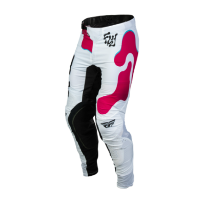 Μοτοκρός παντελόνι FLY RACING Lite Vibe Pants - Λευκό/Ροζ/Μπλε