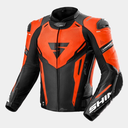 Δερμάτινο μπουφάν μοτοσικλέτας SHIMA MISSION ST RED FLUO