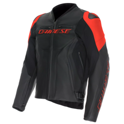 Δερμάτινο μπουφάν μοτοσυκλέτας DAINESE RACING 5 BLACK/BLACK/RED-FLUO Δερμάτινο μπουφάν μοτοσυκλέτας DAINESE RACING 5 BLACK/BLACK/RED-FLUO