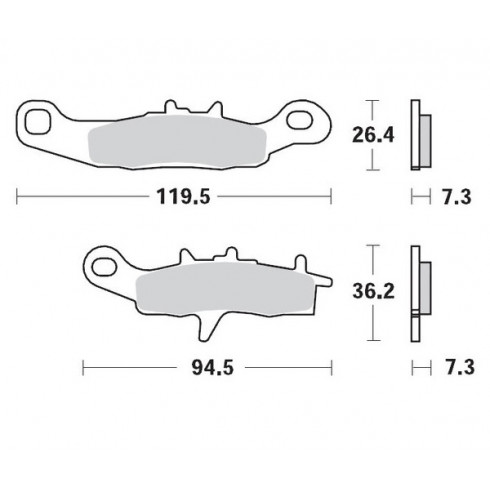 Τακάκια φρένων MOTO-MASTER BRAKEPAD 093912 Τακάκια φρένων MOTO-MASTER BRAKEPAD 093912