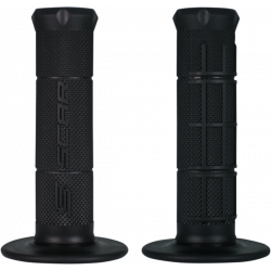 Χειρολαβές μοτοσυκλέτας SCAR HALF WAFFLE ΜΑΥΡΟ