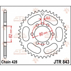Γρανάζι πίσω κίνησης JT Sprockets JTR843.48