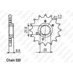 Κιτ αλυσίδα και γρανάζια REGINA για HONDA XR600 RM 91-01