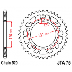 Γρανάζι πίσω κίνησης JT Sprockets JTA75.45 BLACK Γρανάζι πίσω κίνησης JT Sprockets JTA75.45 BLACK