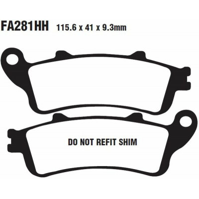 Τακάκια μοτοσυκλέτας EBC SINTERED HH FA281HH