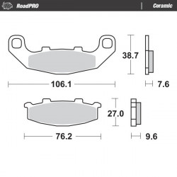 Τακάκια φρένων MOTO-MASTER BRAKE PAD CERAMIC KAWASAKI GPZ 500 S 03