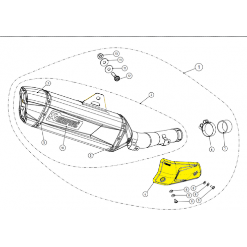 Προστατευτικό θερμοκρασίας εξάτμισης AKRAPOVIC P-HSY7SO2 CF Προστατευτικό θερμοκρασίας εξάτμισης AKRAPOVIC P-HSY7SO2 CF