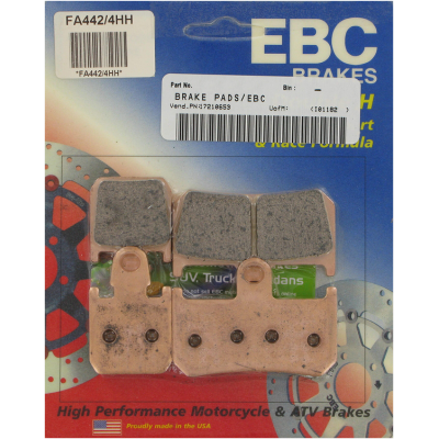 Τακάκια μοτοσυκλέτας EBC SINTERED HH FA442/4HH
