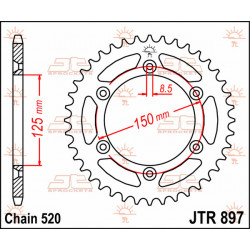 Γρανάζι πίσω κίνησης JT Sprockets JTR897.53
