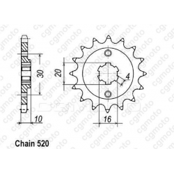 Κιτ αλυσίδα και γρανάζια κίνησης REGINA CAGIVA 125 MITO 93-02