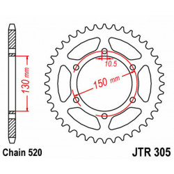 Γρανάζι πίσω κίνησης JT Sprockets JTR305.46