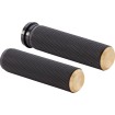Λαβές FUSION KNURLED THROTTLE BY WIRE BLACK BRASS ENDCAP ARLEN NESS 07-334 thumb