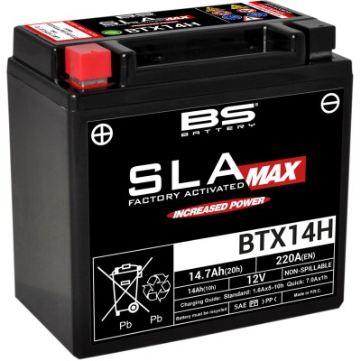 Μπαταρία BTX14H SLA MAX 12V 220 A BS BATTERY 300887 Μπαταρία BTX14H SLA MAX 12V 220 A BS BATTERY 300887