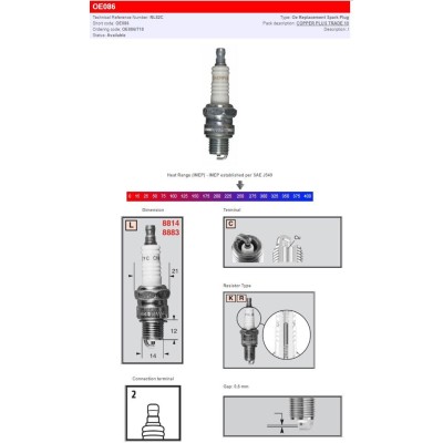 Μπουζί CHAMPION S-PLUG RL82C CHAMPION OE086 Μπουζί CHAMPION S-PLUG RL82C CHAMPION OE086