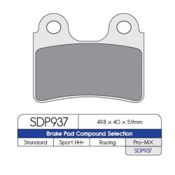 Τακάκια φρένων SDP PRO MX συντηγμένα DP BRAKES SDP937 Τακάκια φρένων SDP PRO MX συντηγμένα DP BRAKES SDP937