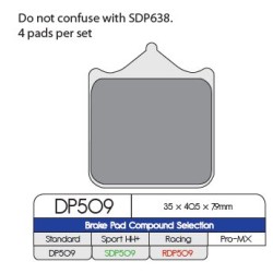 Τακάκι φρένων DP sintered replacement street touring off-road/ATV DP BRAKES DP509 Τακάκι φρένων DP sintered replacement street touring off-road/ATV DP BRAKES DP509