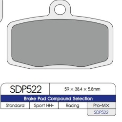 Τακάκι φρένων DP sintered replacement street touring off-road/ATV DP BRAKES DP552 Τακάκι φρένων DP sintered replacement street touring off-road/ATV DP BRAKES DP552