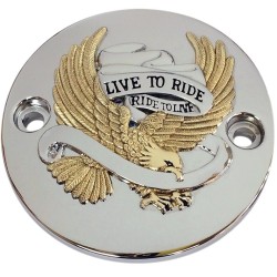 Κάλυμμα σημείων LIVE TO RIDE χρώμιο/χρυσό DRAG SPECIALTIES I30-0223GA