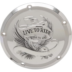 Κάλυμμα DERBY 5-HOLE LIVE TO RIDE χρώμιο DRAG SPECIALTIES D33-0110CA Κάλυμμα DERBY 5-HOLE LIVE TO RIDE χρώμιο DRAG SPECIALTIES D33-0110CA