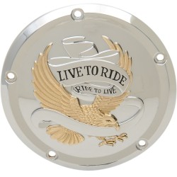 Κάλυμμα DERBY 5-HOLE LIVE TO RIDE χρώμιο/χρυσό DRAG SPECIALTIES D33-0110GA