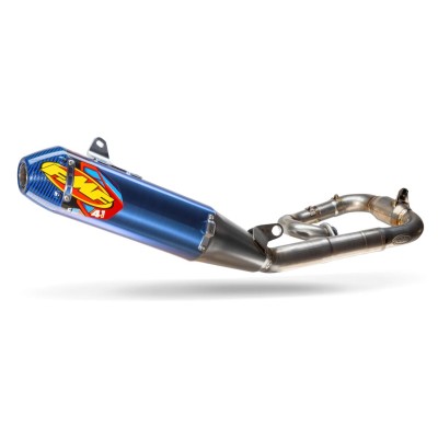 Σύστημα εξάτμισης FACTORY 4.1 RCT MB FULL SYSTEM TITANIUM με μπλε καπάκι από ανθρακονήματα FMF 044490