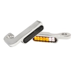 Φλας LED για τιμόνι με φως θέσης χρώμιο HEINZ BIKES HBTS-FX96-C-PL