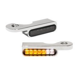 Φλας LED για τιμόνι με φως θέσης χρώμιο HEINZ BIKES HBTS-FL-14-C-PL