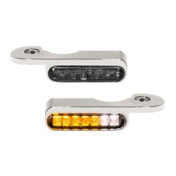 Φλας LED για τιμόνι με φως θέσης χρώμιο HEINZ BIKES HBTS-FXSB-HC-C-PL