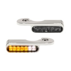 Φλας LED για τιμόνι με θέση φωτός χρώμιο HEINZ BIKES HBTS-VRS02-C-PL