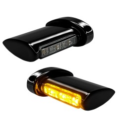 Φτερά φλας φτερού LED κεχριμπάρι/μαύρο HEINZ BIKES HBWLTS