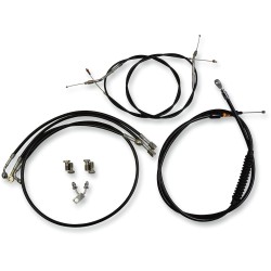 Τυπικό σετ καλωδίων για 12-14 ape hangers μαύρο βινύλιο/ανοξείδωτο πλεγμένο ατσάλι μαύρο LA CHOPPERS LA-8122KT-13B Τυπικό σετ καλωδίων για 12-14 ape hangers μαύρο βινύλιο/ανοξείδωτο πλεγμένο ατσάλι μαύρο LA CHOPPERS LA-8122KT-13B