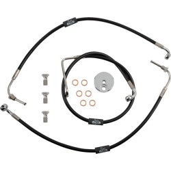Σωλήνας φρένων για 12-14 APE HANGER μαύρο βινύλιο/ανοξείδωτο πλέγμα μαύρο LA CHOPPERS LA-8230B13B