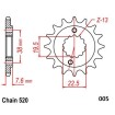 Μπροστινό γρανάζι ατσάλι 520-15T SZK MOTO-MASTER 61.005.11.15 Μπροστινό γρανάζι ατσάλι 520-15T SZK MOTO-MASTER 61.005.11.15 thumb