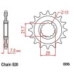 Μπροστινό γρανάζι ατσάλι 520-15T KWS MOTO-MASTER 61.006.11.15 thumb