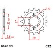 Μπροστινό γρανάζι ατσάλι 520-12T KWS MOTO-MASTER 61.032.11.12 thumb