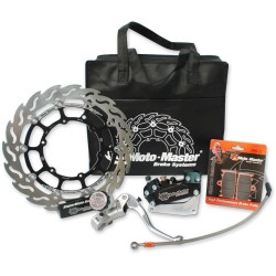 Sm race kit: 300mm floating flame, brake pads/line, 4 piston caliper/bracket, radial master cylinder MOTO-MASTER 313058