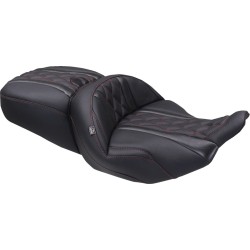 Κάθισμα super touring DLX one piece dark cherry thread MUSTANG SEATS 89411DC