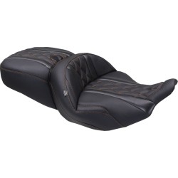 Κάθισμα super touring DLX one piece orange thread MUSTANG SEATS 89411MO Κάθισμα super touring DLX one piece orange thread MUSTANG SEATS 89411MO