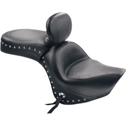 Διμερής σέλα wide touring 2-up με καρφιά, conchos και πλάτη οδηγού MUSTANG SEATS 79416