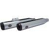 Slip on εξάτμιση GRAND NATIONAL chrome με μαύρα τελικά καπάκια S&S CYCLE 550-0738