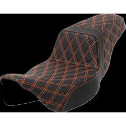 Σέλα τύπου Step-Up - Lattice Stitch - πορτοκαλί ραφή - εκτεταμένη εμβέλεια SADDLEMEN 808-07E-17503