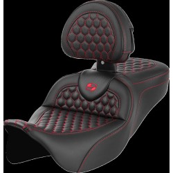 Κάθισμα RoadSofa - Honeycomb - κόκκινη ραφή - με πλάτη SADDLEMEN 808-07B-189B4 Κάθισμα RoadSofa - Honeycomb - κόκκινη ραφή - με πλάτη SADDLEMEN 808-07B-189B4