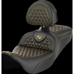 Κάθισμα RoadSofa - Honeycomb - χρυσή ραφή - με πλάτη SADDLEMEN 808-07B-189B7