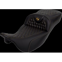 Σέλα RoadSofa - Honeycomb - χρυσή ραφή - χωρίς πλάτη SADDLEMEN 808-07B-19007