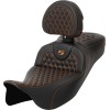 Σέλα RoadSofa - Honeycomb - πορτοκαλί ραφή - με πλάτη SADDLEMEN 808-07B-190B3