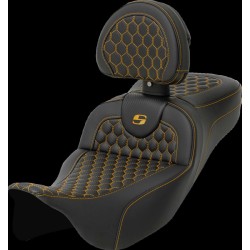 Σέλα RoadSofa - Honeycomb - χρυσή ραφή - με πλάτη SADDLEMEN 808-07B-190B7 Σέλα RoadSofa - Honeycomb - χρυσή ραφή - με πλάτη SADDLEMEN 808-07B-190B7
